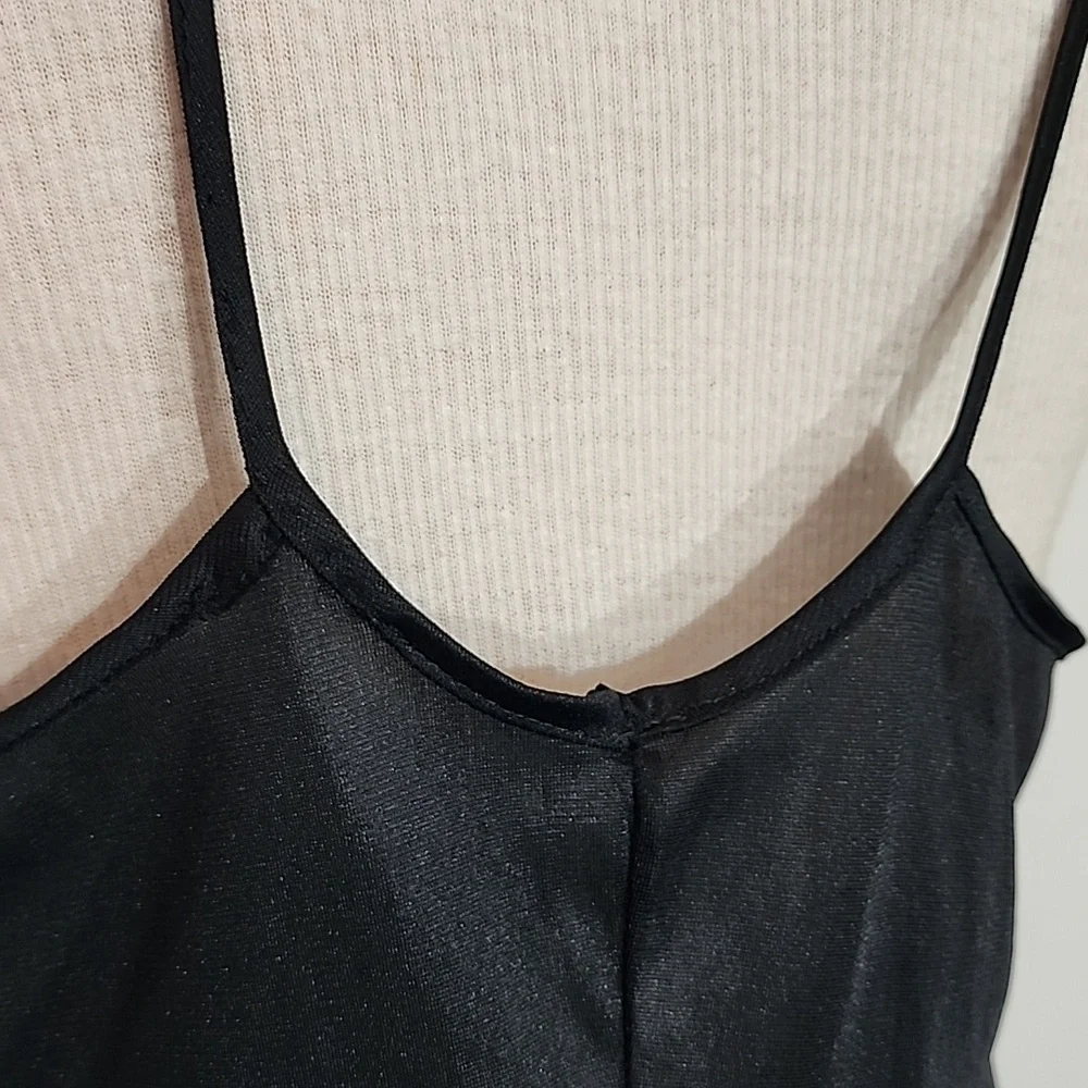 Circle III New York Slip Gown Lace Paneled Front Vibtage Black Size S - Picture 13 of 14